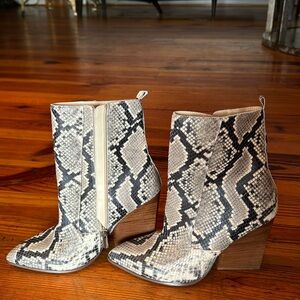 Snakeskin style boots